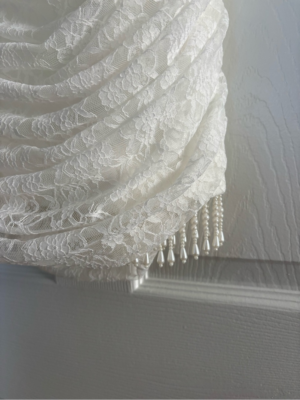 ASOS White Mini Dress with Square Neck and Tassel Trim - Picture 6 of 8